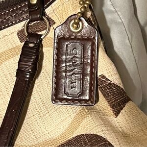 Coach Signature C Tonal Linen Hobo Handbag (Rare/Vintage)